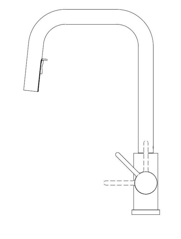 Pure.Sink Elite Steel Crystal-S kitchen faucet stainless steel with pull-out spout PS8050-02