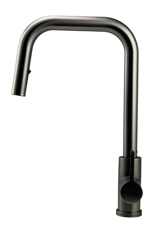 Pure.Sink Elite Steel Crystal-S kitchen faucet PVD Gun Metal with pull-out spout PS8050-61