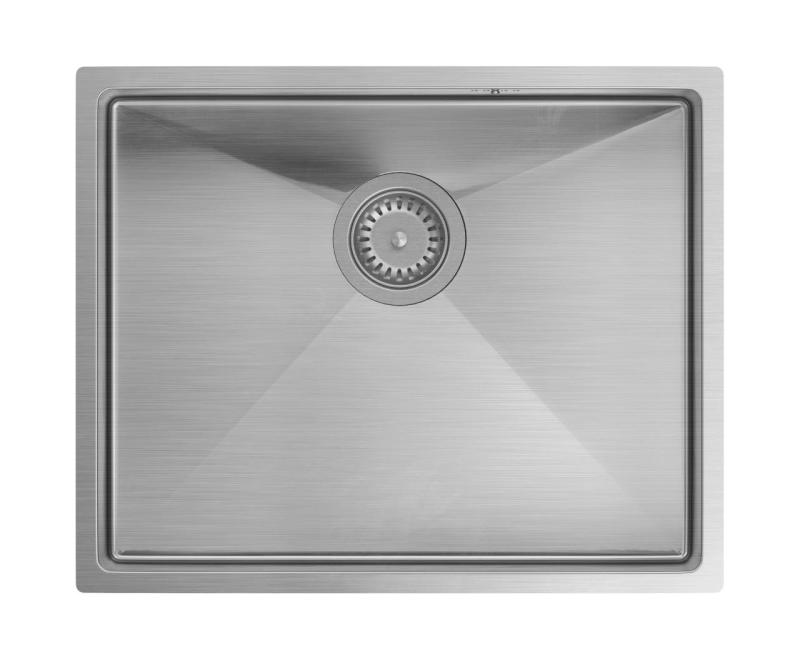 Aquadesign Zara Stainless Steel Sink 54x44cm Undermount, Flush-mount, and Top-mount with Stainless Steel Plug - 1208967759