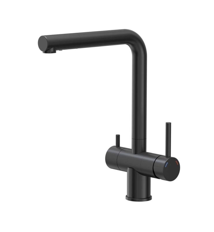 Quadri Ellesmere Kitchen Mixer Tap Black 3-way with an extra connection for filtered water 1208967780