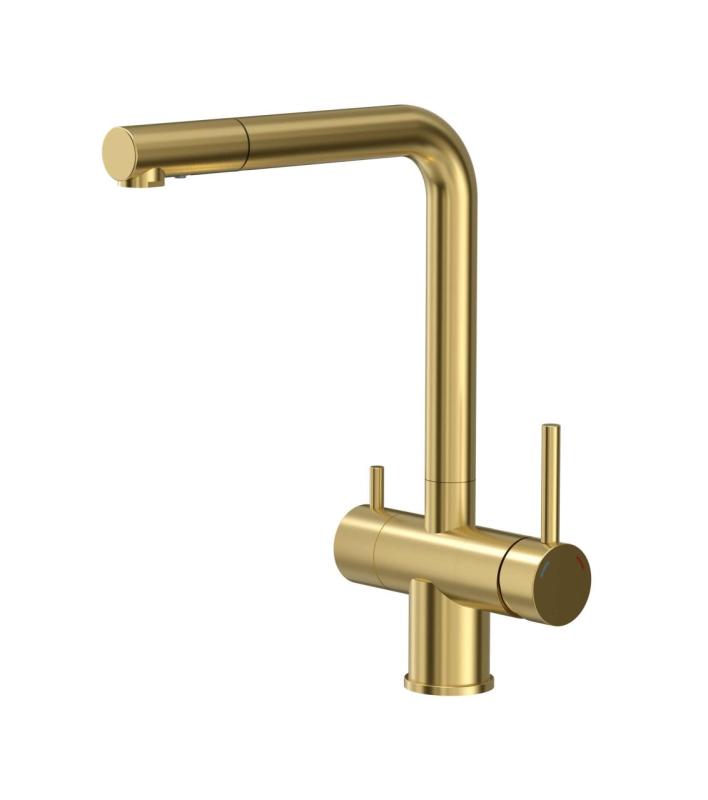 Quadri Ellesmere Kitchen Mixer Tap PVD Gold 3-way with Extra Connection for Filtered Water 1208967781