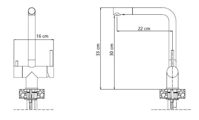 Quadri Ellesmere Kitchen Mixer Tap Stainless Steel 3-way with Extra Connection for Filtered Water 1208967782
