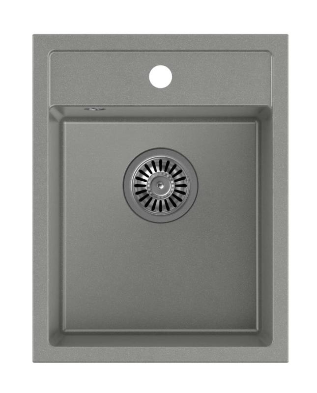 Quadri London Granite Grey Sink 39x50 cm with Tap Hole for Surface Mount - 1208967844