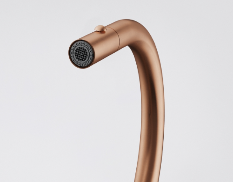 Franke Mythos Masterpiece Kitchen Faucet Copper with J-Spout and Pull-Out Spray - 115.0711.557