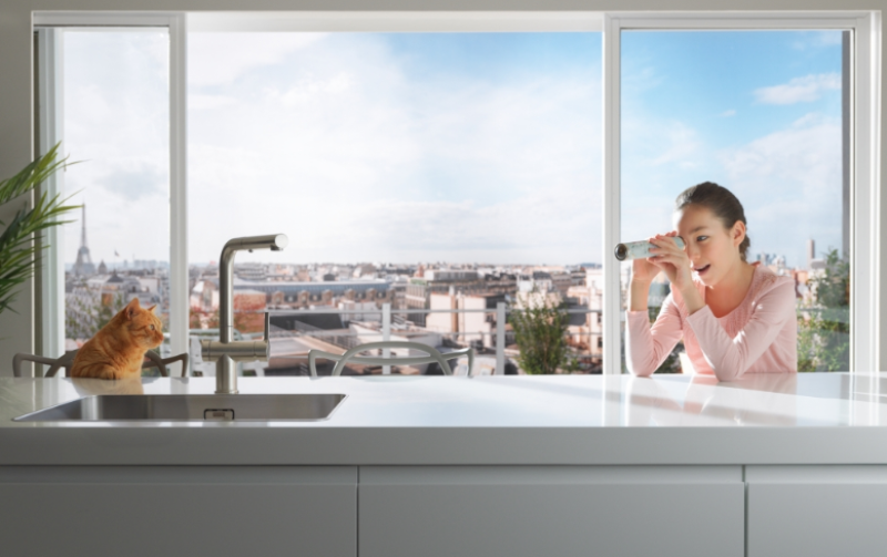 Franke Active Twist Single-Lever Mixer Tap Stainless Steel Look with Pull-Out Spout and Integrated Waste Control 115.0653.505