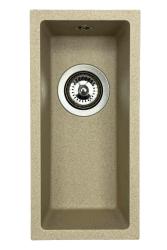 GraniteMy Universal granite beige sand small sink 17x40 cm top-mount, under-mount, and flush-mount with stainless steel plug 1208968002