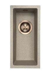GraniteMy Universal granite beige sand small sink 17x40 cm surface-mounted, under-mounted, and flush-mounted with copper plug 1208968004