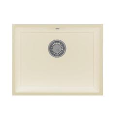 GraniteMy Universal granite beige sand sink 55x40 cm top-mounted, under-mounted, and flush-mounted with stainless steel plug 1208968012