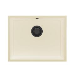 GraniteMy Universal granite beige sand sink 55x40 cm top mount, undermount, and flush mount with gunmetal plug 1208968016