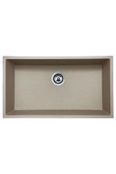 GraniteMy Universal granite beige sand sink 74x40 cm surface-mounted, under-mounted, and flush-mounted with stainless steel plug 1208968017