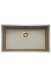 GraniteMy Universal granite beige sand sink 74x40 cm surface-mounted, under-mounted, and flush-mounted with copper plug 1208968019