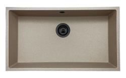 GraniteMy Universal granite beige sand sink 74x40 cm top-mount undermount and flush-mount with black plug 1208968020
