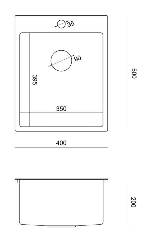 Aquadesign Clara Sink Copper 40x50cm Surface-Mounted or Flush-Mounted with Tap Hole Platform and Copper Plug - 1208969507