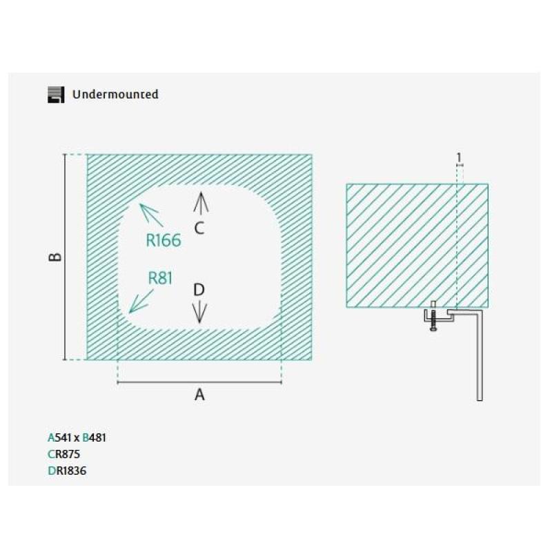Denver Banka Stainless Steel Sink 54 x 48 cm Undermount 1208970048