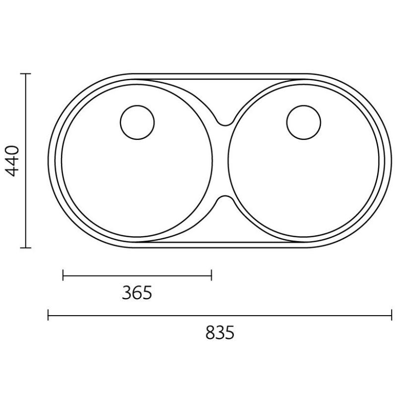 Banka Andalucia Stainless Steel Double Sink 835 x 440 cm Undermount 1208970051