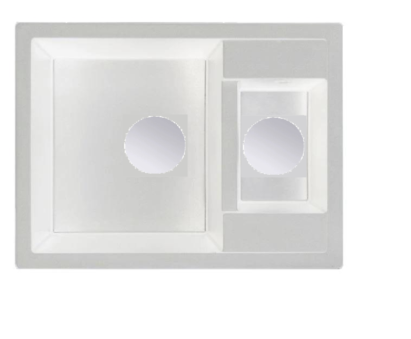 GraniteMy Smart extra shallow 1.5 granite countertop white sink 58x44cm with white plug and cover 1208970052