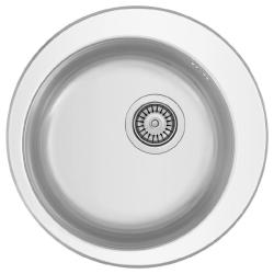 Banka Moscow Stainless Steel Round Sink 48 cm Surface Mount 1208970054