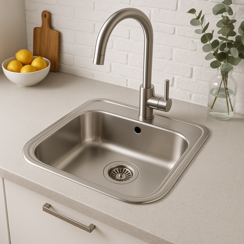 Orlando Banka Stainless Steel Sink 465 x 485 mm Top Mount with Faucet Hole Bank 1208970058