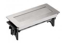 Desktop extension cord without cassette 3x socket with grounding cable 1.5m power supply with plug, inox