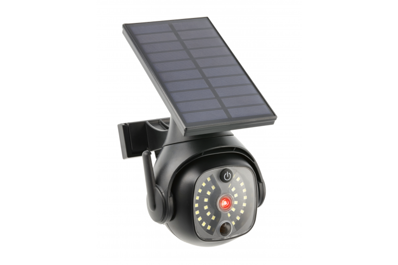 Solar floodlight with motion and dusk sensor GUARDOS, LED, 300lm, 6400K, 1200mAh, IP65, dummy camera