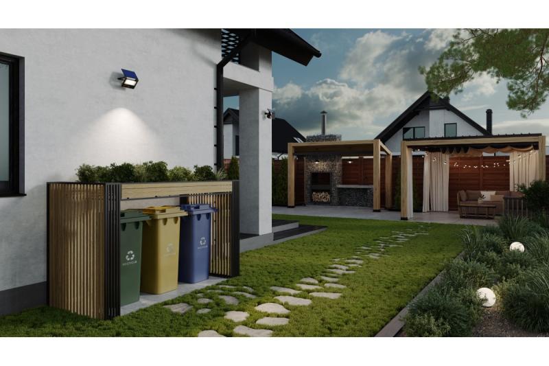 Solar floodlight with motion and dusk sensor GUARDOS, LED, 300lm, 6400K, 1200mAh, IP65, dummy camera