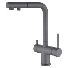 Ausmann Ellington 3-Way Kitchen Faucet with Pull-Out Spout and Filtered Water – Grey – 1208970494