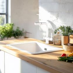 Ausmann Ellington 3-Way Kitchen Mixer Tap with Pull-Out Spout and Filtered Water – White - 1208970496