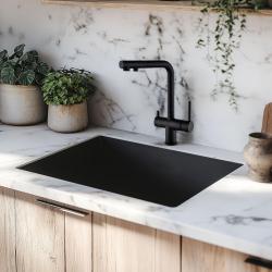 Ausmann Ellington 3-Way Kitchen Faucet with Pull-Out Spout and Filtered Water – Black - 1208970497