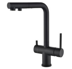 Ausmann Ellington 3-Way Kitchen Faucet with Pull-Out Spout and Filtered Water – Black - 1208970497