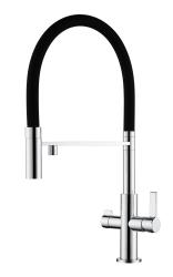 Ausmann Claridge 3-Way Kitchen Mixer Tap with Flexible Spout and Filtered Water – Stainless Steel - 1208970505