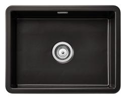 Ausmann Ceramic Ember Ceramic Mat Black Sink - Top mount and Undermount 54 x 40 cm with Stainless Steel plug 1208970511