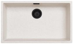 Sand White Large Sink 70x40 cm Undermount, Topmount and Flushmount with Matte Black Plug 1208970525