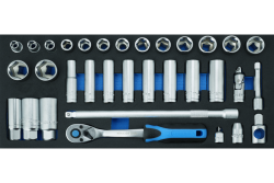 3/8" ratchet tool set, 33 pcs, EVA insert