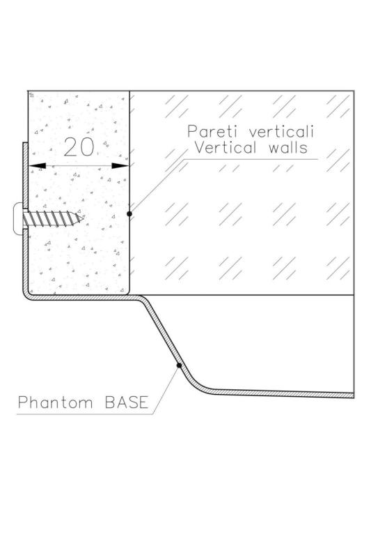 Foster Phantom Base Stainless Steel Worktop Sink 40x40cm for Built-in Installation in Ceramic, Natural Stone, and Solid Surface with a Thickness of 20mm 1208970718