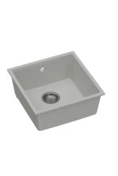 GraniteMy Universal Granite Gray Sink 40x40 cm Top Mount, Under Mount and Flush Mount with Stainless Steel Plug 1208970743