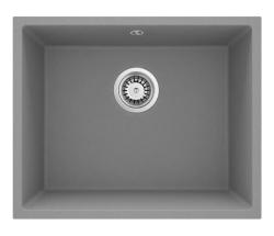 GraniteMy Universal Granite Grey Sink 50x40 cm Top Mount, Under Mount and Flush Mount with Stainless Steel Plug 1208970745