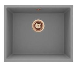 GraniteMy Universal Granite Grey Sink 50x40 cm Top Mount, Under Mount and Flush Mount with Copper Plug 1208970761