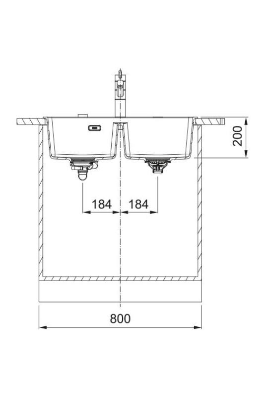 Franke Maris MRG 620 TL Fragranite Matte Black Double Sink 76 x 50 cm Top Mount with Tap Hole Bench 114.0668.738