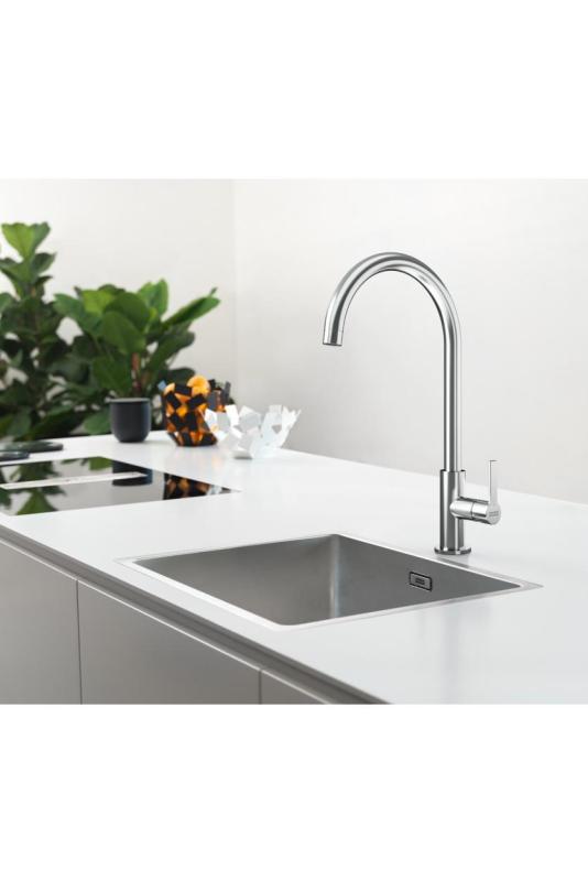 Franke Maris Slim J Kitchen Faucet Swivel Round Spout Chrome 115.0728.384