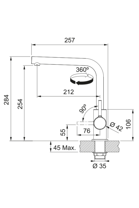 Franke Lina L Kitchen Faucet Swivel Spout Polar White 115.0728.479