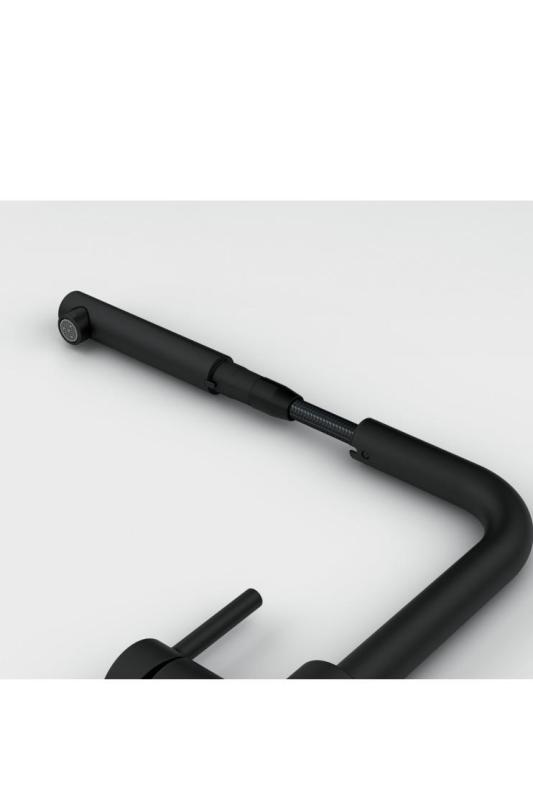 Franke Lina L Kitchen Faucet Onyx with Retractable Spout 115.0728.484