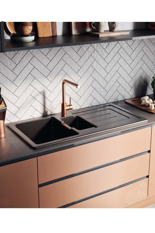 Ausmann Ceramic Sylva 1.5 Ceramic White Sink with Draining Area 1000 x 500 mm 1208971126