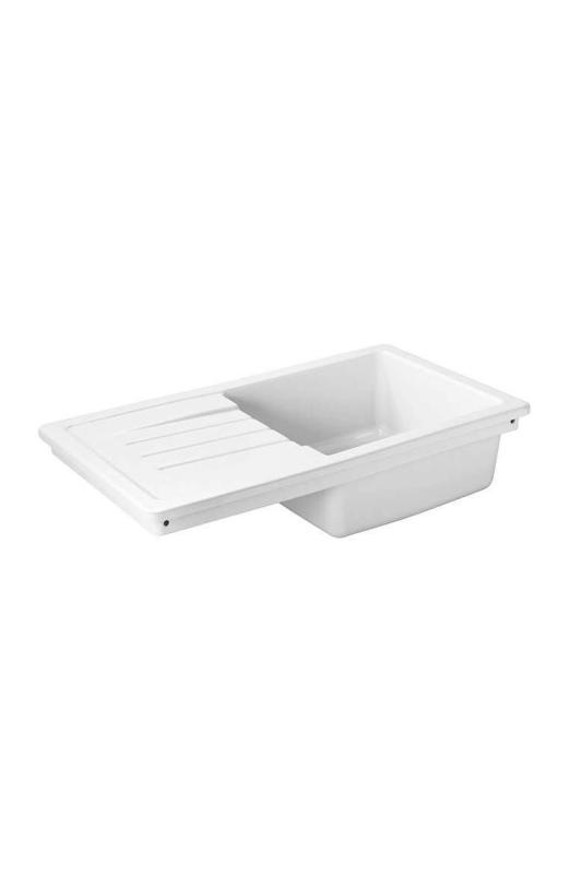 Ausmann Ceramic Sylva Ceramic White Sink with Draining Area 857 x 500 mm 1208971128