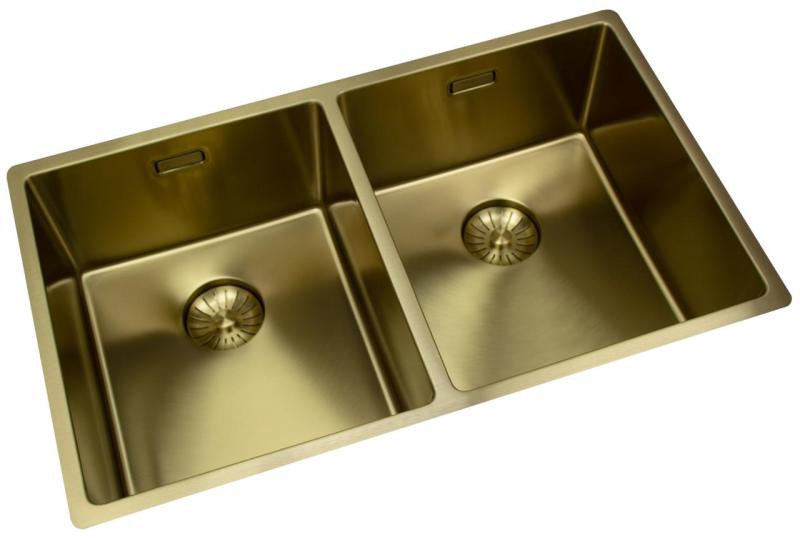 Pure.Sink Prestige Double Gold sink 70x40 cm 10mm radius undermount, flush mount and top mount PPG343440-60