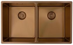 Pure.Sink Prestige Double Copper Sink 70x40cm 10mm radius undermount, flush mount, and top mount PPG343440-62
