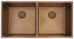Pure.Sink Prestige Double Copper Sink 82x40 cm 10mm radius undermount, flush mount and top mount PPG404040-62