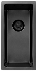 Pure.Sink Exclusivo Gun metal small sink 18x40 cm 10mm radius undermount, flush mount and top mount PEX1840-61