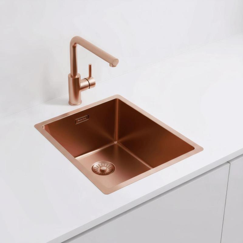 Pure.Sink Exclusivo Copper Sink 34x40 cm 10mm radius undermount, flush mount and top mount PEX3440-62