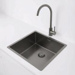 Pure.Sink Exclusivo Gun metal sink 40x40 cm 10mm radius undermount, flush mount and top mount PEX4040-61
