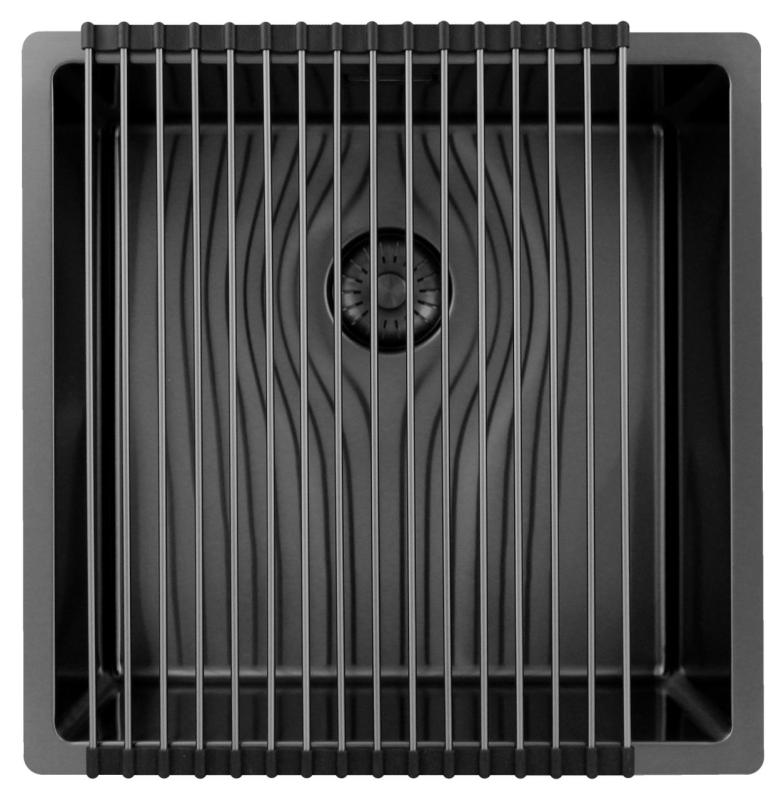 Pure.Sink Exclusivo Gun metal sink 40x40 cm 10mm radius undermount, flush mount and top mount PEX4040-61